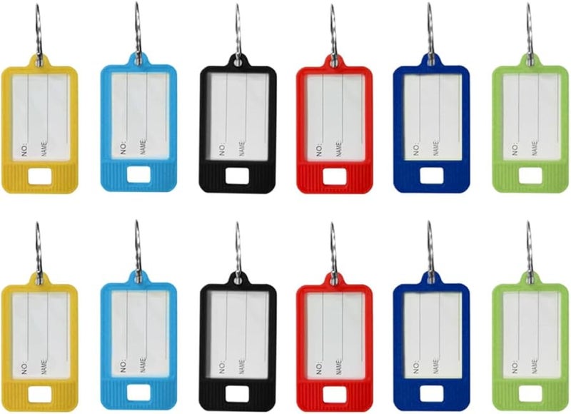 GALPADA 50pcs Multi Functional Key Tags with Rings Colorful Writable Labels for Office Home Luggage Organization - Image 1